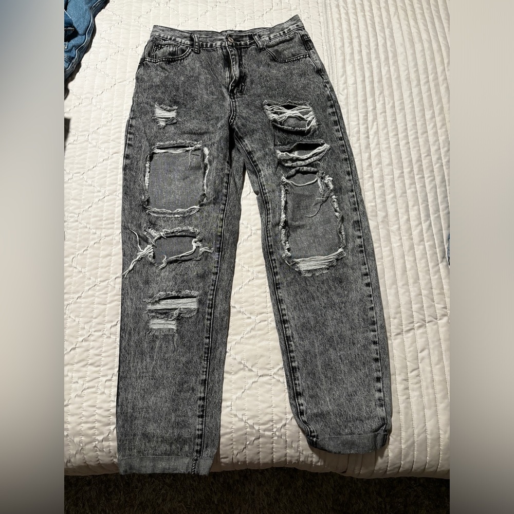 Grey Mom Jeans